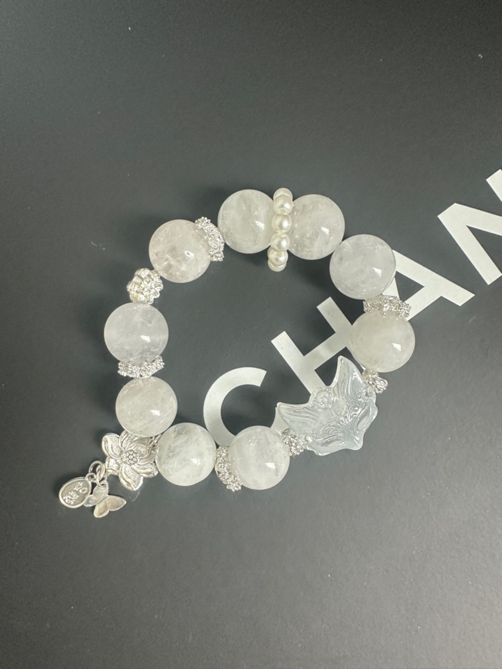 Handcrafted Bracelet with natural Snowflake Phantom